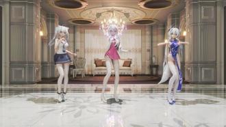 MMD05 汉服JK巨乳美人白丝女同狂干三倍高潮 3D